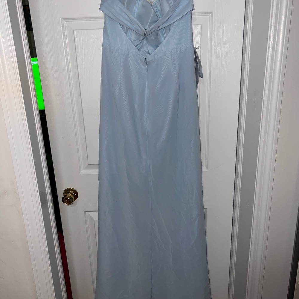 Azazie Leonis Sky Blue Strapless Chiffon A12 - Picture 3 of 8